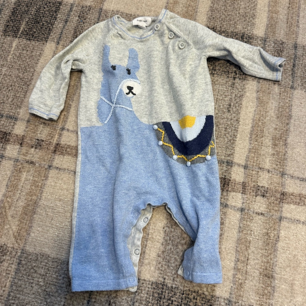 Angel Dear Gray and Blue Llama One Piece